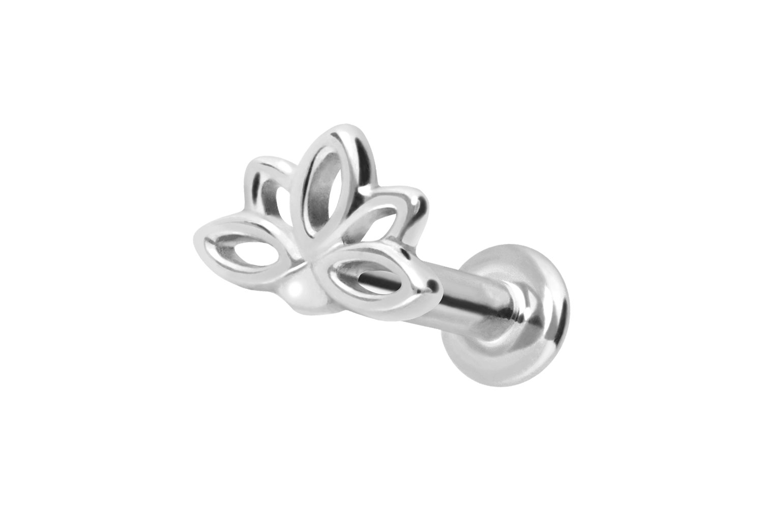 14 Karat Gold Labret Piercing mit Innengewinde LOTUSBLÜTE